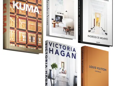 091 Decorative books set 13 Elegant and Fashion 01 3D model