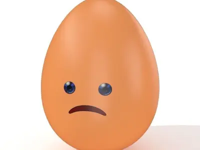 Egg Cracked Emoji N017 Low-poly 3D model