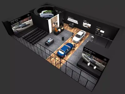 benz booth  pop up store 3D model
