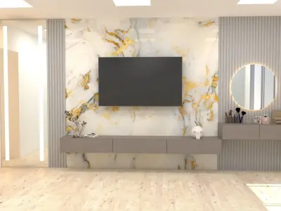 TV stand with Sketch up and  vray render 3D model