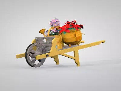Garden Decor Antique Welbarrow 3D model