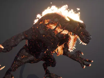 Hell Hound Low-poly game engine ready 3D model Low-poly 3D model