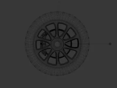 Realistic Car Wheel with Brake System 3D model
