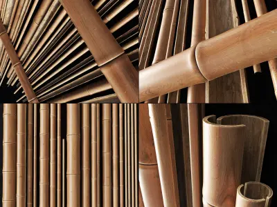 Bamboo gutter decor n1 3D model