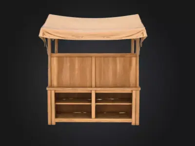 Market Stall Display Low-poly 3D model