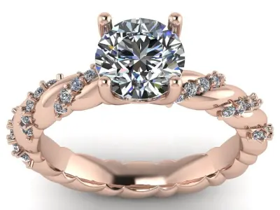 Twist Twig Woman US 7 Ring STL Print Ready 3D print model