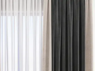 Set 81 Curtains 3D model
