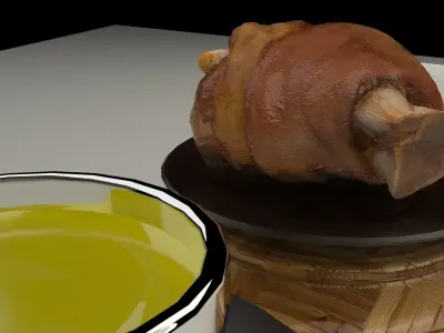 Cginese display stand with pig trotter 3D model