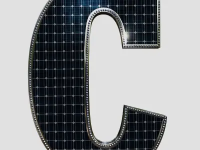 Solar Panel Letter - C 3D model