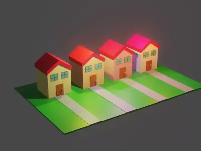 Free low poly simple house for free game asset  Free low-poly 3D model