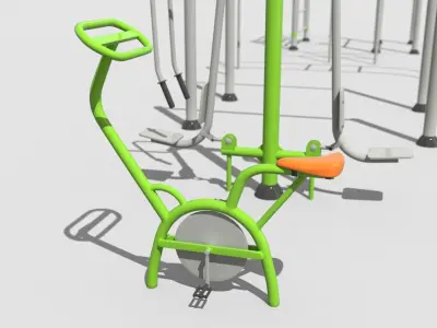 Gym Equipment Outdoor Low-poly 3D model