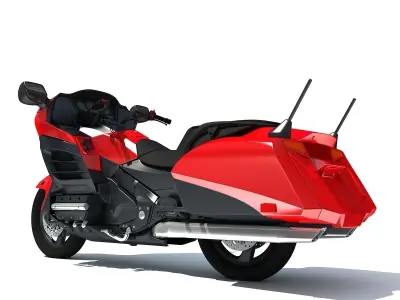 Red Goldwing Motorcycle 3D model