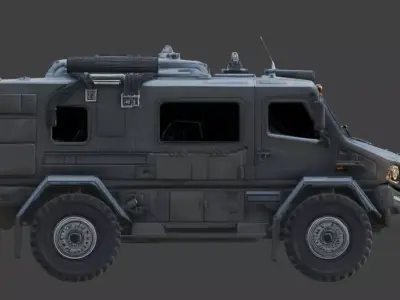 Luxury Tactical Armored Military Car 3D Model Low-poly 3D model