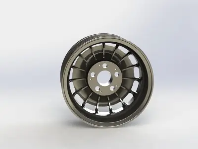 1980 model Mercedes Benz wheel rim 14 inch Low-poly 3D model