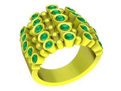 Luxury Multi Bezel Cluster Ring 3D Jewelry Model 4506 3D print model