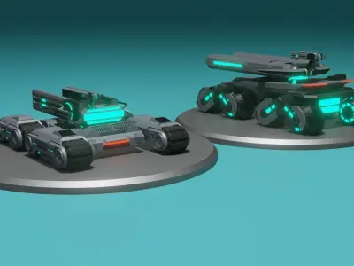 TANK-SCIFI Beginner Low-poly 3D model