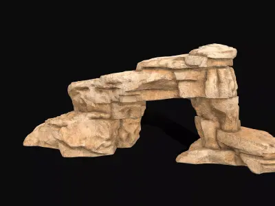 Desert Cliff Stylized Rock Low-poly 3D model