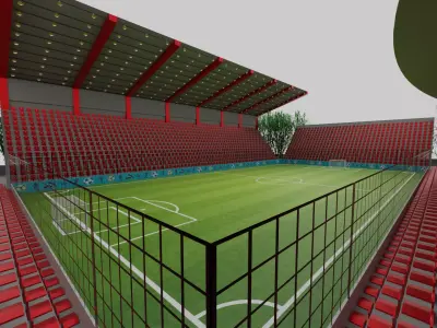 Football Stadium Low-poly 3D model 14
