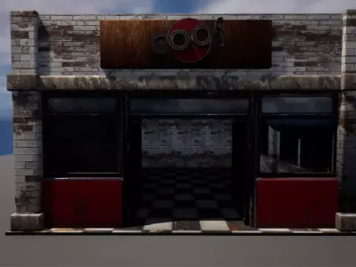 coffee shop Low-poly 3D model order