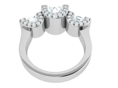 Emerald Diamond Ring 4120 3D print model