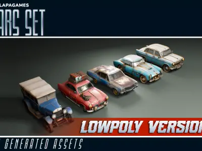 Stylized Cars Low-poly 3D model