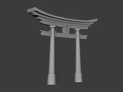 Japanese Torii gate 3D model Low-poly 3D model