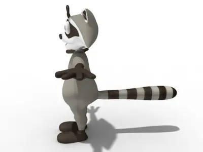 Cartoon rancoon 3D model