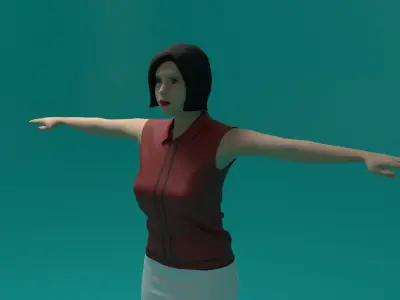 Tennis Player Woman Low-poly 3D model purchase