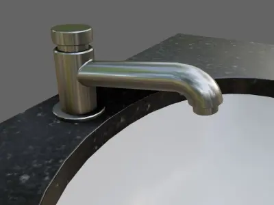 Faucet and Sink for Bathroom - Pia e Torneira Low-poly 3D model