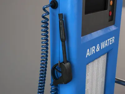Air and Water Kiosk - Gas Station Type 3D model