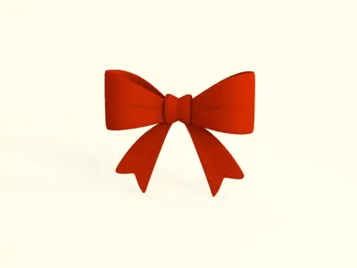Prop135 Red Bow Low-poly 3D model
