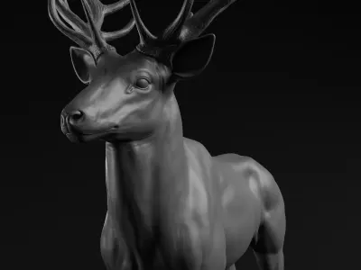 Deer - Highpoly Sculpture 3D model  3D model