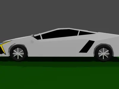 3D Supercar SC 1A Low-poly 3D model