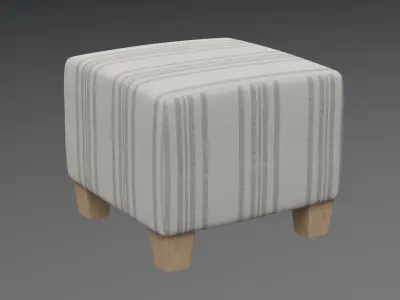 McKenzie Ottoman philip stripe neutral Low-poly 3D model