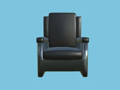 Full Black Armchair - Furniture Interior Design Low-poly 3D model
