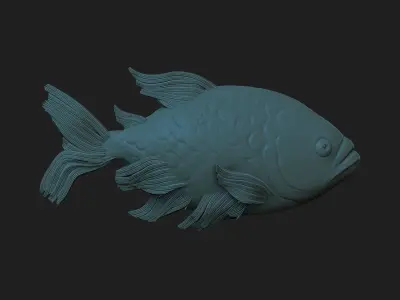 fish  bas-relief 3D print model