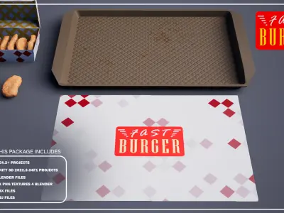 Chicken Nuggets Package Low-poly 3D model