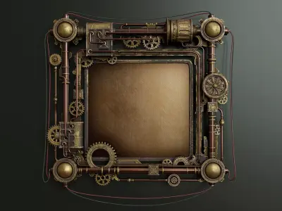 Steampunk style frame 1 3D model