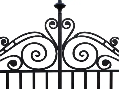Ornamental Wrought Iron Gate 4K PBR Low Poly Clean Quads Low-poly 3D model