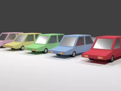 Low poly cartoon car Low-poly 3D model get