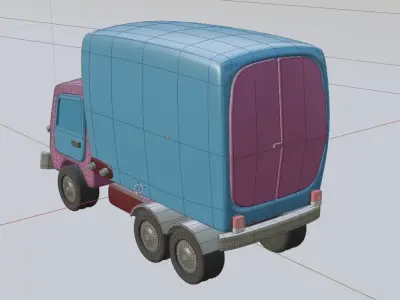 Cartoon Truck - production ready Low-poly 3D model