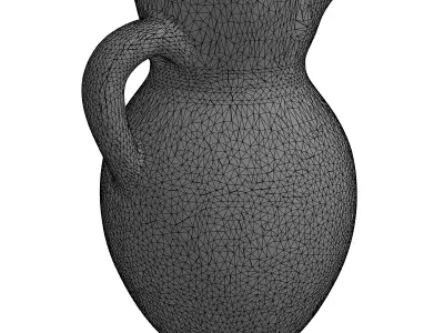 Rustic Terracotta Water Pitcher Low-poly 3D model