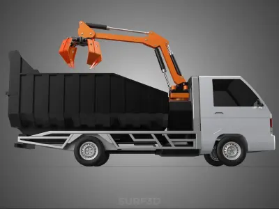 L300 DELICA COLT DUMP TRUCK GRAPPLE CAR PICKUP WOOD LOG PALM OIL 3D model