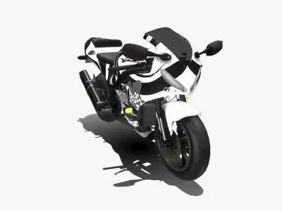 speed bike v1 rigged and animated Low-poly 3D model