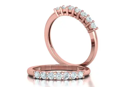 7 Stone Eternity Ring Diamond Band 3dmodel  3D print model