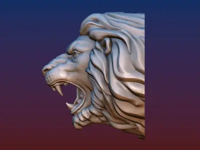 Lion Head Short Mane 3D print model