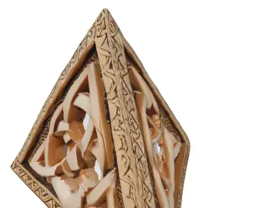 Carved Celtic Triquetra Ornament Low-poly 3D model