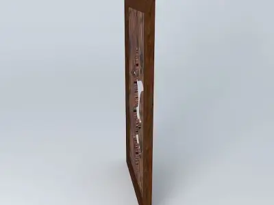 Wall wooden decor Free 3D model