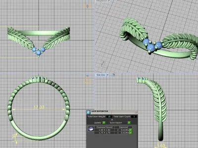 Chevron ring  Nature band design 3D print model