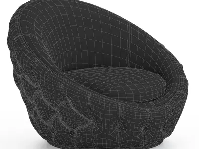 Nuvola armchair with capitonne Low-poly 3D model